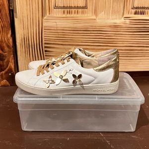 Michael Kors white gold fashion sneakers